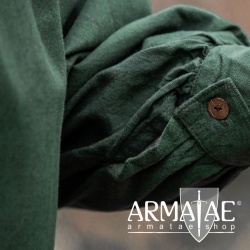 Meliertes Stehkragen Schnuerhemd Gruen von Leonardo Carbone bei Armatae.shop Meliertes Stehkragen Schnuerhemd Gruen von Leonardo Carbone bei Armatae.shop