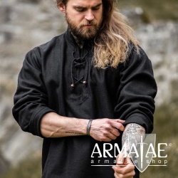 Warmes Wollhemd Schwarz 2617s von Leonardo Carbone bei Armatae.shop