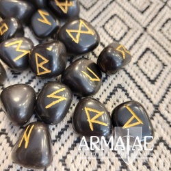 Runensteine Obsidian mit...