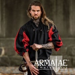 Landsknechthemd Albert in Schwarz Rot von Leonardo Carbone bei Armatae.shop Landsknechthemd Albert in Schwarz Rot von Leonardo Carbone bei Armatae.shop