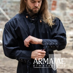 Piratenhemd Claude 2012s Schwarz von Leonardo Carbone bei Armatae.shop