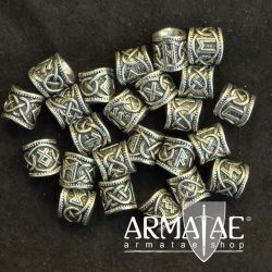 Bartperle Haarperle Schmuckperle Perle Set Elder Futhark Wikinger