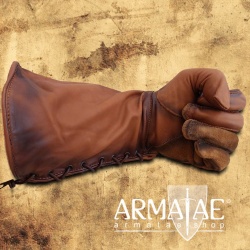 Lederhandschuhe Braun Mittelalter Stulpen Handschuhe