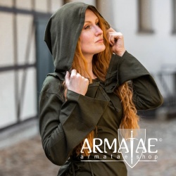 Oberteil Prinzessin Lea mit Kapuze Olivgrün bei Armatae.shop