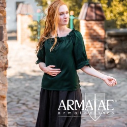 Bluse Vera Grün Mittelalter Baumwolle