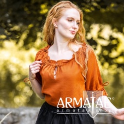 Leonardo Carbone Mittelalter Bluse VERA Rostorange 2036rt bei Armatae.shop