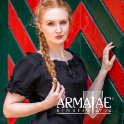 Leonardo Carbone Mittelalter Kurzarmbluse OTILIA Schwarz 2101s bei Armatae.shop Leonardo Carbone Mittelalter Kurzarmbluse OTILIA Schwarz 2101s bei Armatae.shop