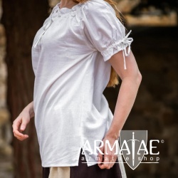 Leonardo Carbone Mittelalter Kurzarmbluse OTILIA Weiß 2101w bei Armatae.shop Leonardo Carbone Mittelalter Kurzarmbluse OTILIA Weiß 2101w bei Armatae.shop