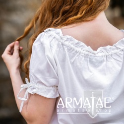 Leonardo Carbone Mittelalter Kurzarmbluse OTILIA Weiß 2101w bei Armatae.shop Leonardo Carbone Mittelalter Kurzarmbluse OTILIA Weiß 2101w bei Armatae.shop