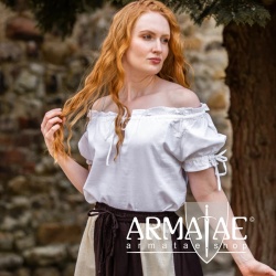 Leonardo Carbone Mittelalter Kurzarmbluse OTILIA Weiß 2101w bei Armatae.shop