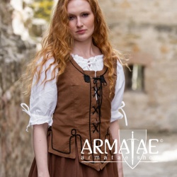 Leonardo Carbone Miederweste mit Stickerei Selma Tabakbraun 6026t bei Armatae.shop