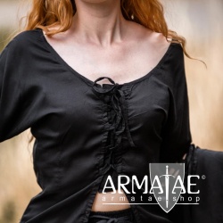 Mittelalter Bluse mit Trompetenärmel CARMEN 2095 Schwarz bei Armatae.shop Mittelalter Bluse mit Trompetenärmel CARMEN 2095 Schwarz bei Armatae.shop
