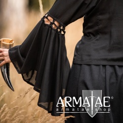 Mittelalter Bluse mit Trompetenärmel CARMEN 2095 Schwarz bei Armatae.shop Mittelalter Bluse mit Trompetenärmel CARMEN 2095 Schwarz bei Armatae.shop
