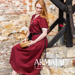 Mittelalter Dirndl Sommerkleid Denise Rot Natur von Leonardo Carbone
