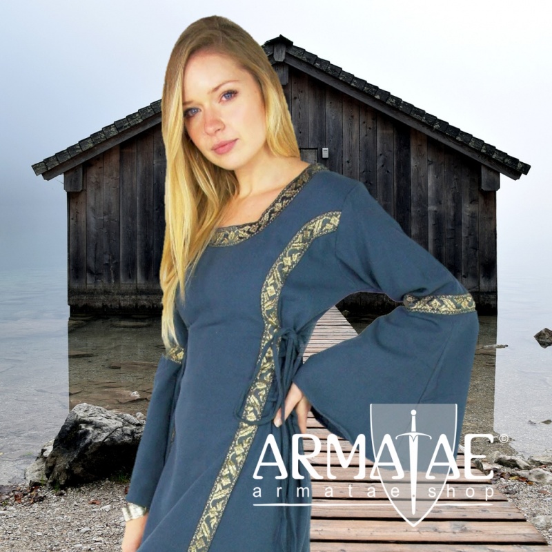 Mittelalter Kleid mit Bordüre Sophie Blau von Leonardo Carbone Mittelalter Kleid mit Bordüre Sophie Blau von Leonardo Carbone