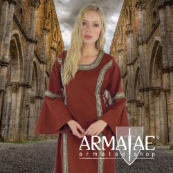 Mittelalterkleid mit Bordüre Sophie Rot von Leonardo Carbone