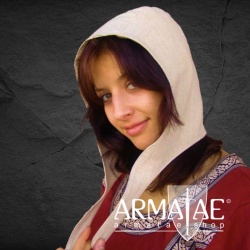 Leonardo Carbone Mittelalter Haube in Leinenoptik Natur CP-42n auf https://armatae.shop