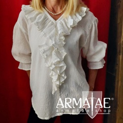 Leonardo Carbone Rüschenbluse Julietta Weiß 2300w bei Armatae.shop