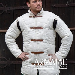 Epic Armoury Gambeson Warrior Natur von Iron Fortress mit abnehmbaren Ärmeln