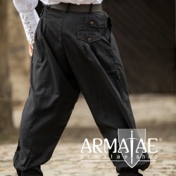 Mitttelalter Hose weit Schwarz Eckart von Leonardo Carbone aus Ryan / Viskose 3063s