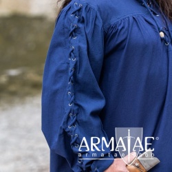 Mittelalterhemd Adrian mit Oesen Blau 2022bl von Leonardo Carbone bei Armatae.shop Mittelalterhemd Adrian mit Oesen Blau 2022bl von Leonardo Carbone bei Armatae.shop