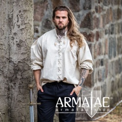 Hemd zum Schnueren Dagwin Natur 2052n von Leonardo Carbone bei Armatae.shop Hemd zum Schnueren Dagwin Natur 2052n von Leonardo Carbone bei Armatae.shop