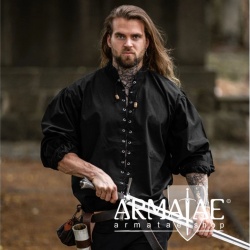 Mittelalter Schnuerhemd Dagwin Schwarz 2052s von Leonardo Carbone bei Armatae.shop