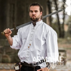 Mittelalter Schnuerhemd Dagwin Weiß 2052w von Leonardo Carbone bei Armatae.shop Mittelalter Schnuerhemd Dagwin Weiß 2052w von Leonardo Carbone bei Armatae.shop
