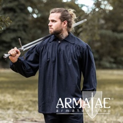 Piratenhemd James Schwarz 2093s von Leonardo Carbone bei Armatae.shop