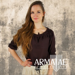 Leonardo Carbone Mittelalter Bluse VERA Dunkelbraun 2036d bei Armatae.shop