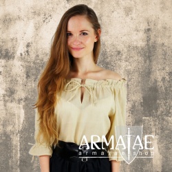 Leonardo Carbone Mittelalter Bluse VERA Hanffarben 2036h bei Armatae.shop