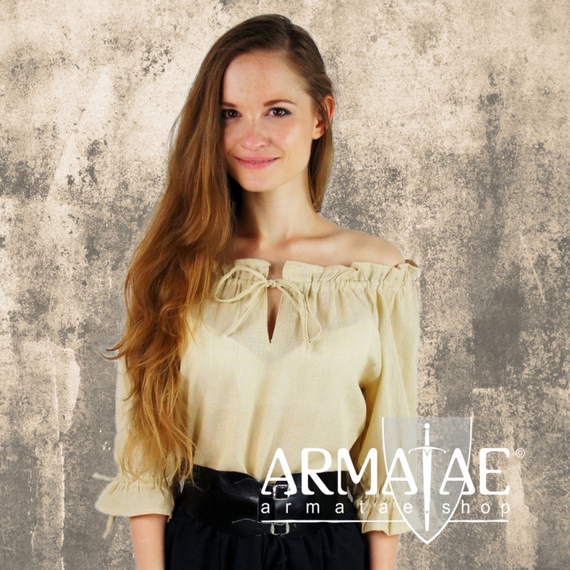 Leonardo Carbone Mittelalter Bluse VERA Hanffarben 2036h bei Armatae.shop Leonardo Carbone Mittelalter Bluse VERA Hanffarben 2036h bei Armatae.shop