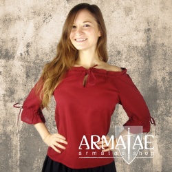 Leonardo Carbone Mittelalter Bluse VERA Dunkelrot 2036r bei Armatae.shop
