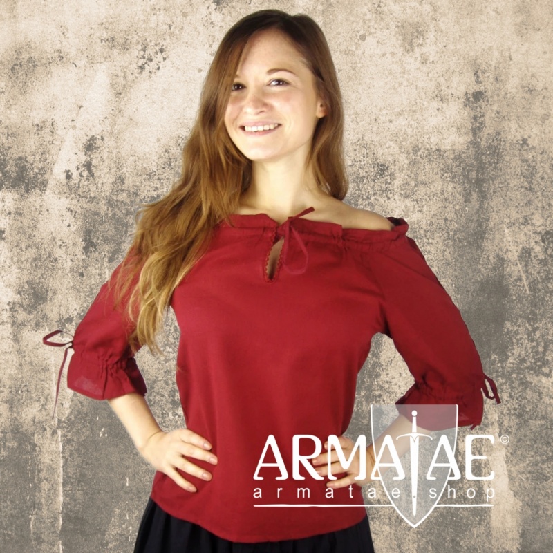 Leonardo Carbone Mittelalter Bluse VERA Dunkelrot 2036r bei Armatae.shop Leonardo Carbone Mittelalter Bluse VERA Dunkelrot 2036r bei Armatae.shop