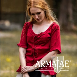 Leonardo Carbone Kurzarm Rüschenbluse BEA Rot 2038r bei Armatae.shop Leonardo Carbone Kurzarm Rüschenbluse BEA Rot 2038r bei Armatae.shop