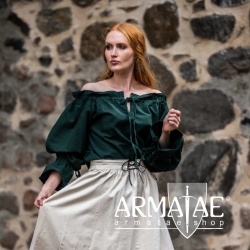 Leonardo Carbone Mittelalterbluse MORGAN Grün 2108g bei Armatae.shop