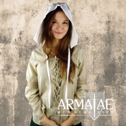Leonardo Carbone Mittelalterbluse mit Spitze Emma Hanffarben 2011h bei Armatae.shop