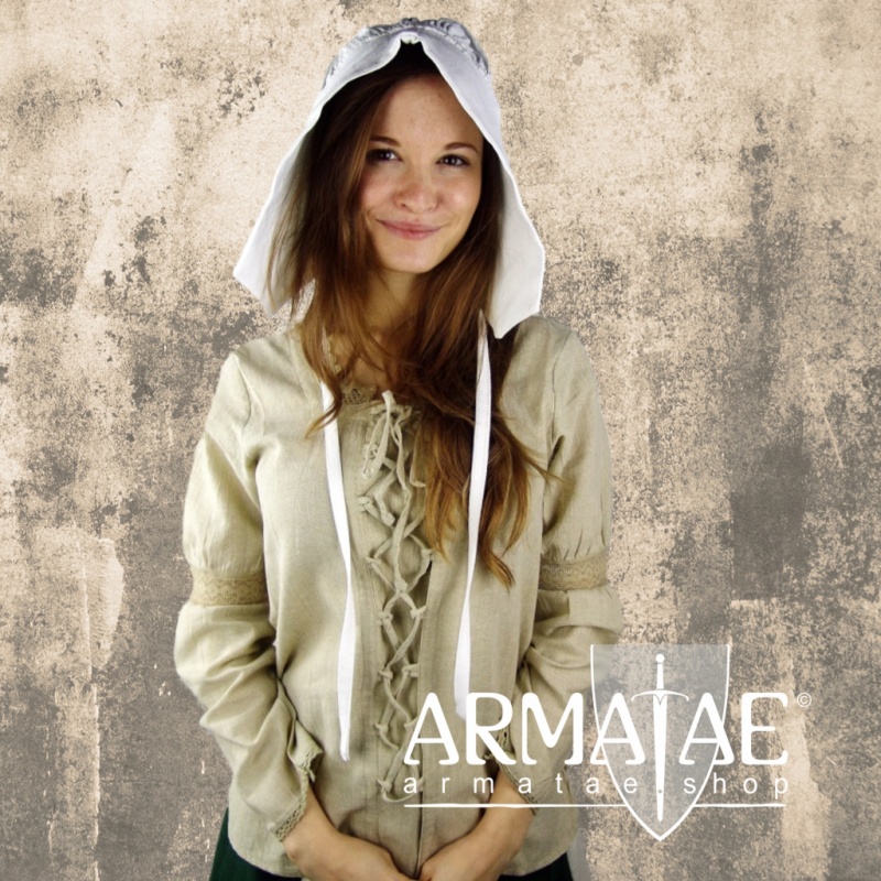 Leonardo Carbone Mittelalterbluse mit Spitze Emma Hanffarben 2011h bei Armatae.shop Leonardo Carbone Mittelalterbluse mit Spitze Emma Hanffarben 2011h bei Armatae.shop