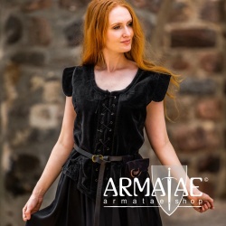 Leonardo Carbone Samt-Miederweste Adrienne Schwarz 6025s bei Armatae.shop