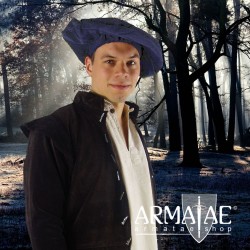Leonardo Carbone Barett Kurt aus Baumwollsamt Blau CP-04bl auf https://armatae.shop