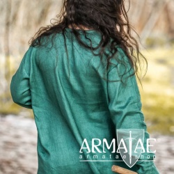 Wikinger Tunika Halvar aus 100 % Leinen in Farbe Grün auf https://armatae.shop