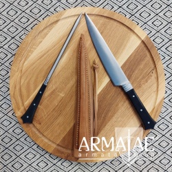Mittelalter Besteck Kutscherbesteck ROSTFREI mit Doppel-Lederscheide auf https://armatae.shop