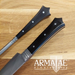Mittelalter Besteck Kutscherbesteck ROSTFREI mit Doppel-Lederscheide auf https://armatae.shop
