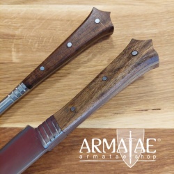Mittelalter Besteck Kutscherbesteck ROSTFREI mit Doppel-Lederscheide auf https://armatae.shop