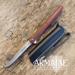 Haller Design Taschenmesser mit Flipper, Lederetui, Gürtelschlaufe und Karabiner auf https://armatae.shop