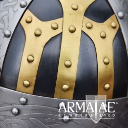 Wikinger Brillenhelm, Spangenhelm mit Brünne auf https://armatae.shop Wikinger Brillenhelm, Spangenhelm mit Brünne auf https://armatae.shop