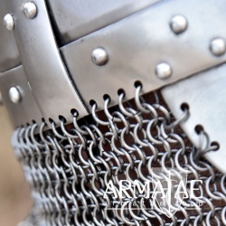 Schaukampftauglicher, vendelzeitlicher Spangenhelm mit Kettenbrünne von Ulfberth auf https://armatae.shop Schaukampftauglicher, vendelzeitlicher Spangenhelm mit Kettenbrünne von Ulfberth auf https://armatae.shop