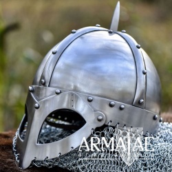 Wikinger Helm mit Brünne 2 mm Stahl auf https://armatae.shop