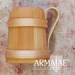 Bierkrug Eiche geölt, mit Kirschholz gebunden auf https://armatae.shop