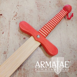 72 cm Holzschwert mit zweifarbig gewickeltem Griff und rundem Knauf auf https://armatae.shop 72 cm Holzschwert mit zweifarbig gewickeltem Griff und rundem Knauf auf https://armatae.shop